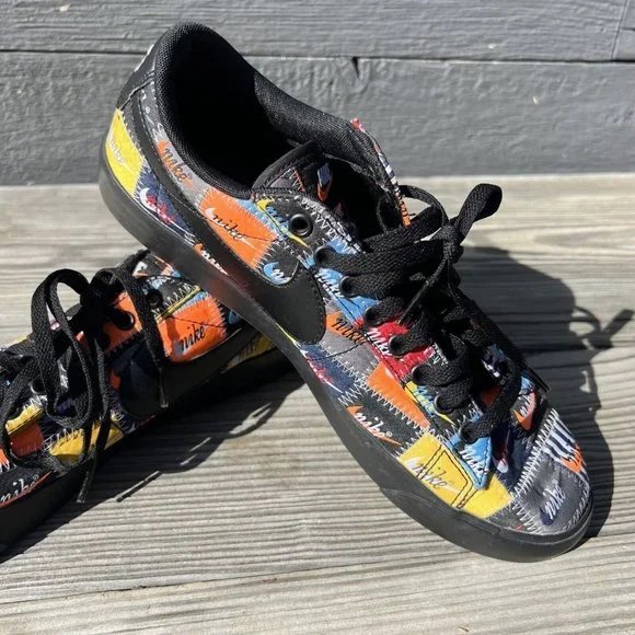 Nike Mens cL9888-001 Blazer Low Patchwork 2019 Black/multi Sz 10.5 Lace up - Picture 3 of 11